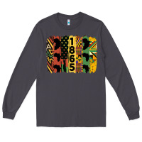 Smoke juneteenth 1865 brush stroke Long Sleeve Tee - HRA Design Shop