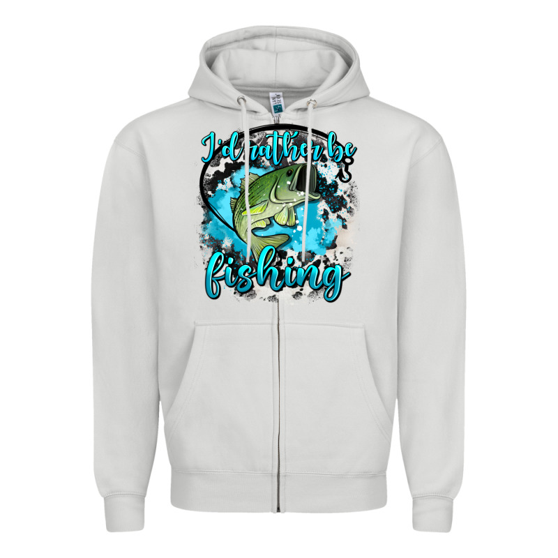 I D Rather Be Fishing Zipper Hoodie by AdoDesignShop | Teevron