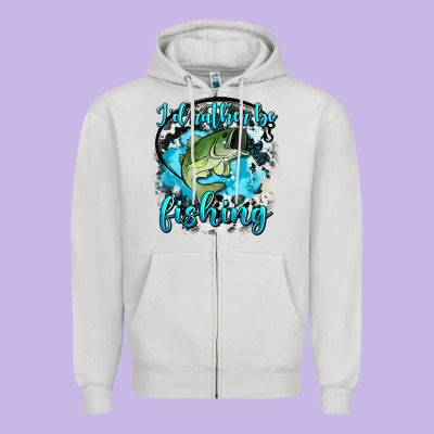 I D Rather Be Fishing Zipper Hoodie Designed By Adodesignshop