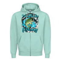 Seafoam i d rather be fishing Zipper Hoodie - AdoDesignShop
