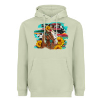 Matcha horse with sunflowers Heavyweight Hoodie - Artiststas