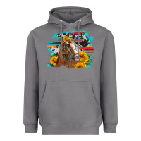 Storm horse with sunflowers Heavyweight Hoodie - Artiststas
