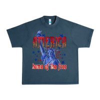 Midnight Navy America home of the free Urban Heavy Tee - texasbilliewilder
