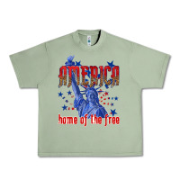 Oil Green America home of the free Urban Heavy Tee - texasbilliewilder