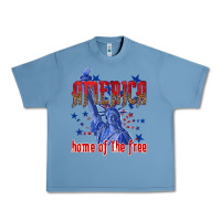 Pebble Blue America home of the free Urban Heavy Tee - texasbilliewilder