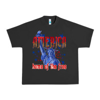 Pigment Black America home of the free Urban Heavy Tee - texasbilliewilder