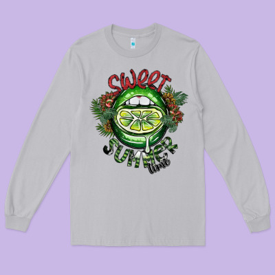 Sweet Summer Time Long Sleeve Tee Designed By Sublimationcraftshop