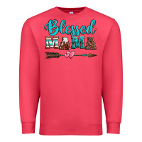 Cardinal blessed mama serape cowhide turquoise Premium Sweatshirt - Jasminsmagicworld