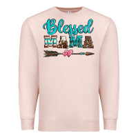 Pale Pink blessed mama serape cowhide turquoise Premium Sweatshirt - Jasminsmagicworld