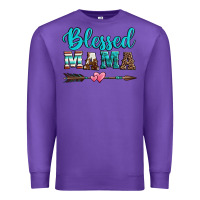 Purple blessed mama serape cowhide turquoise Premium Sweatshirt - Jasminsmagicworld