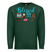 Sports Green blessed mama serape cowhide turquoise Premium Sweatshirt - Jasminsmagicworld