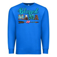 True Royal blessed mama serape cowhide turquoise Premium Sweatshirt - Jasminsmagicworld