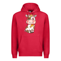 Cardinal cartoon cow Premium Hoodie - NancyCooperArtShop
