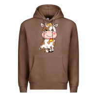 Chestnut cartoon cow Premium Hoodie - NancyCooperArtShop
