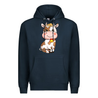 Navy cartoon cow Premium Hoodie - NancyCooperArtShop
