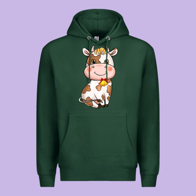 Cartoon Cow Premium Hoodie Designed By Nancycooperartshop