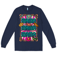 Navy mama mama mama Long Sleeve Tee - CowhideDigitalArt