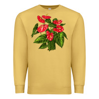 Antique Gold anthurium Premium Sweatshirt - LillyAllenDesigns
