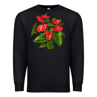 Black anthurium Premium Sweatshirt - LillyAllenDesigns