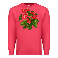 Cardinal anthurium Premium Sweatshirt - LillyAllenDesigns