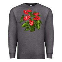 Charcoal Heather anthurium Premium Sweatshirt - LillyAllenDesigns