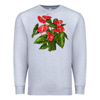 Heather Grey anthurium Premium Sweatshirt - LillyAllenDesigns