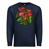Navy anthurium Premium Sweatshirt - LillyAllenDesigns