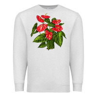 Oatmeal Heather anthurium Premium Sweatshirt - LillyAllenDesigns