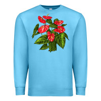 Ocean Blue anthurium Premium Sweatshirt - LillyAllenDesigns