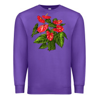 Purple anthurium Premium Sweatshirt - LillyAllenDesigns