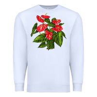 White anthurium Premium Sweatshirt - LillyAllenDesigns