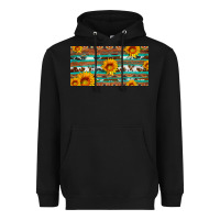 Black aztec sunflower cowhide license plate Heavyweight Hoodie - Artiststas
