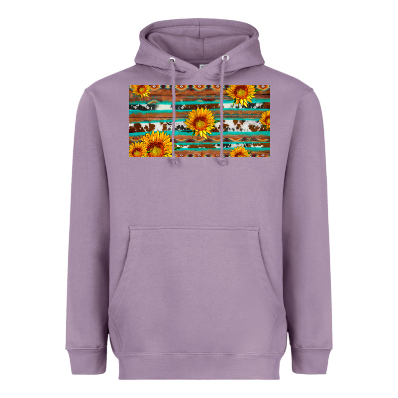 Aztec Sunflower Cowhide License Plate Heavyweight Hoodie by Artiststas | Teevron