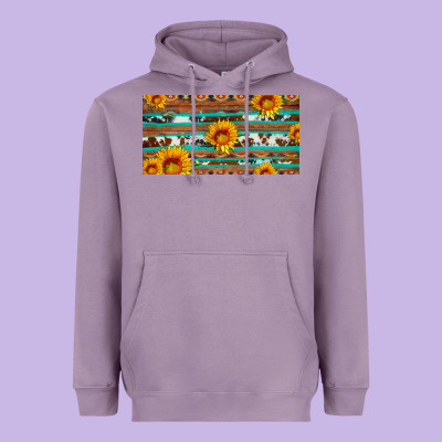 Aztec Sunflower Cowhide License Plate Heavyweight Hoodie Designed By Artiststas