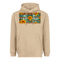 Mushroom aztec sunflower cowhide license plate Heavyweight Hoodie - Artiststas