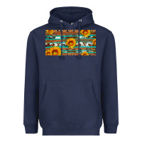 Navy aztec sunflower cowhide license plate Heavyweight Hoodie - Artiststas