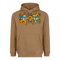 Toasted Coconut aztec sunflower cowhide license plate Heavyweight Hoodie - Artiststas