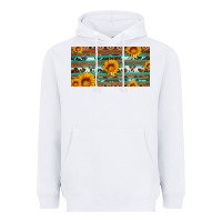 White aztec sunflower cowhide license plate Heavyweight Hoodie - Artiststas