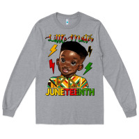Heather Grey little mister juneteenth Long Sleeve Tee - HRA Design Shop