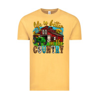 Vintage Mustard life is better in the country western Vintage Tee - texasbilliewilder