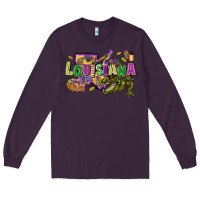 Plum louisiana mardi gras Long Sleeve Tee - FaDigitalArtStudio