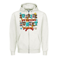 Oatmeal Heather sunrise sunburn sunset repeat Zipper Hoodie - AdoDesignShop