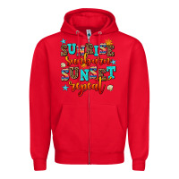 Red sunrise sunburn sunset repeat Zipper Hoodie - AdoDesignShop