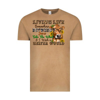 Living Life Somewhere Between Jesus Take The Wheel Vintage Tee | Teevron