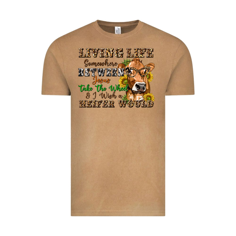 Living Life Somewhere Between Jesus Take The Wheel Vintage Tee by texasbilliewilder | Teevron