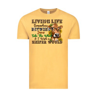Vintage Mustard living life somewhere between jesus take the wheel Vintage Tee - texasbilliewilder