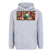 Heather Grey aztec horses and wild with cowhide license plate template Heavyweight Hoodie - Artiststas