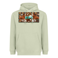 Matcha aztec horses and wild with cowhide license plate template Heavyweight Hoodie - Artiststas