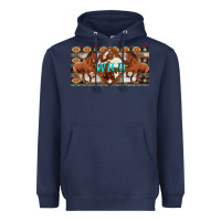 Navy aztec horses and wild with cowhide license plate template Heavyweight Hoodie - Artiststas