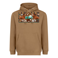 Toasted Coconut aztec horses and wild with cowhide license plate template Heavyweight Hoodie - Artiststas